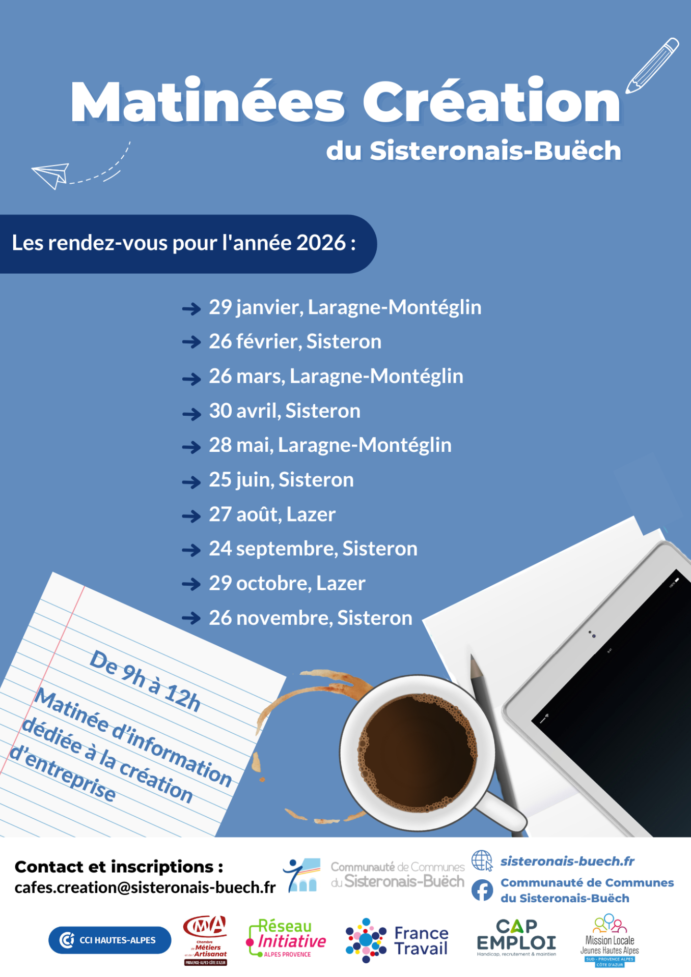 Affiche matinees creations 2026