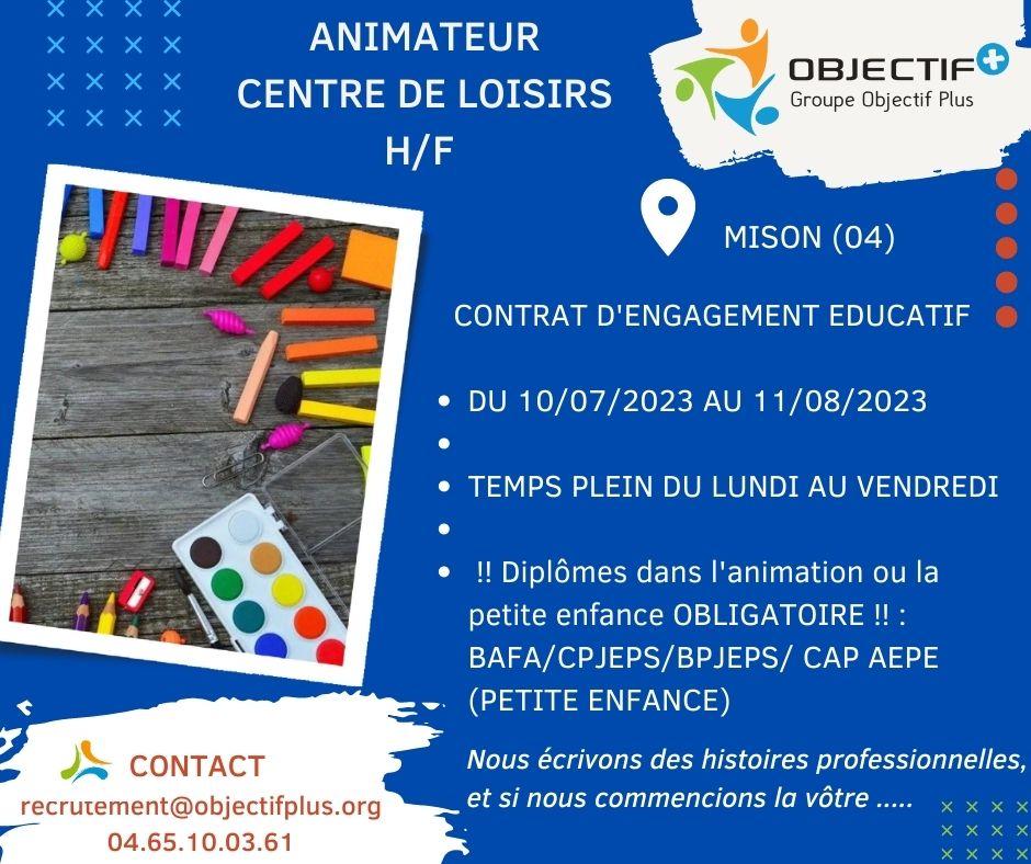 Animateur h f mison ete 2023