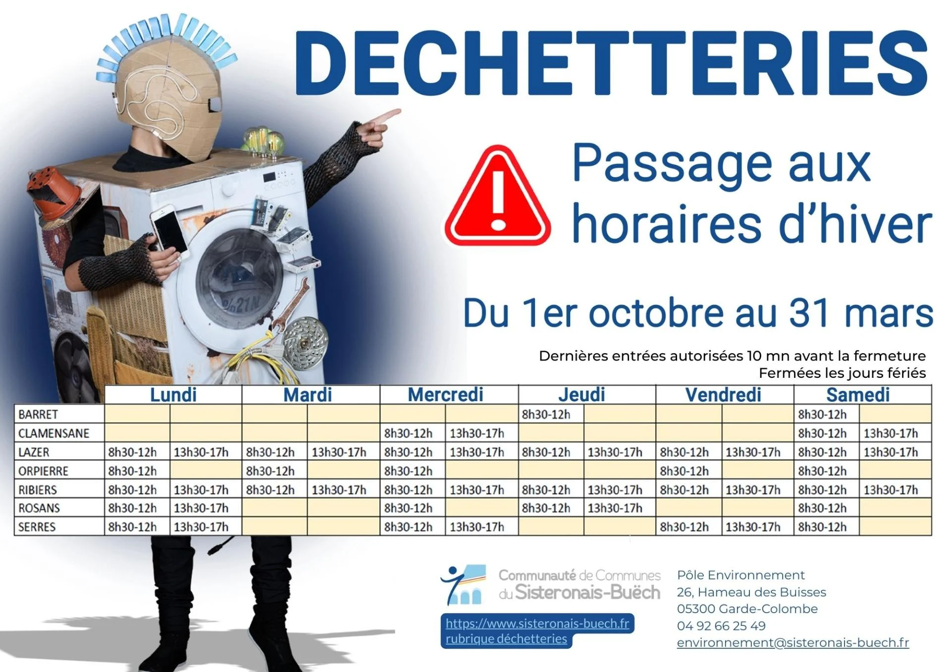 Dc horaires d hiver