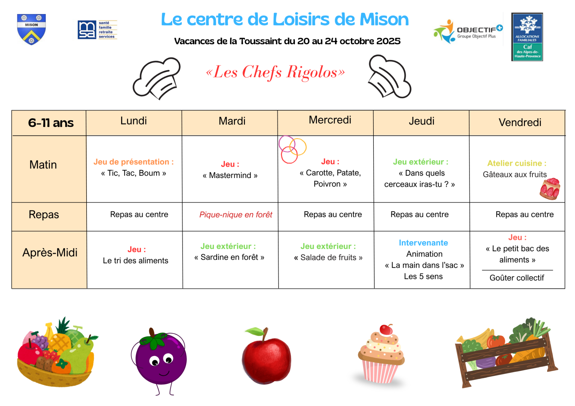 Programmes 6 11 ans toussaint 2025